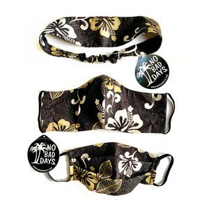 Face Mask in 2 Styles & Matching Button Headband